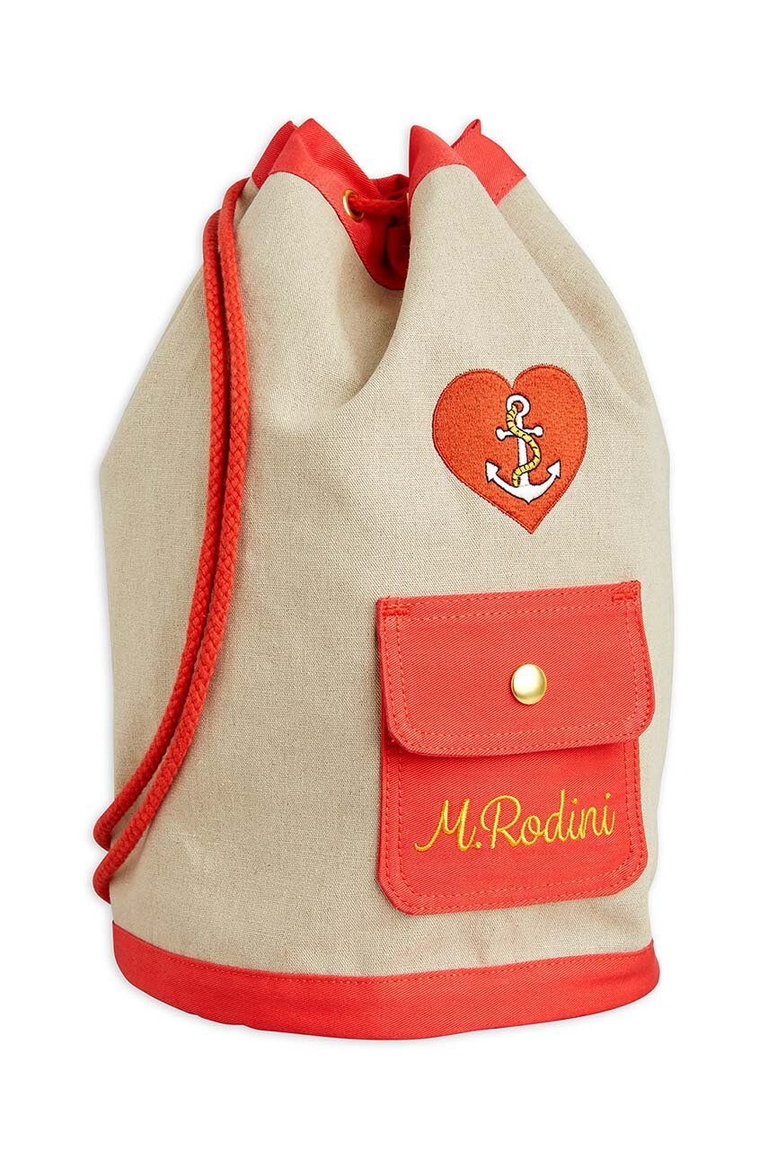 Детский рюкзак Mini Rodini цвет бежевый большой с принтом