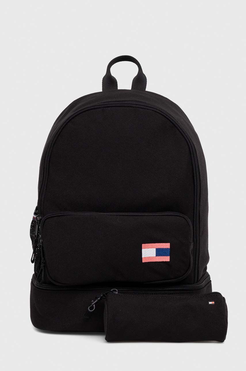 Levně Dětský batoh Tommy Hilfiger černá barva, malý, s aplikací