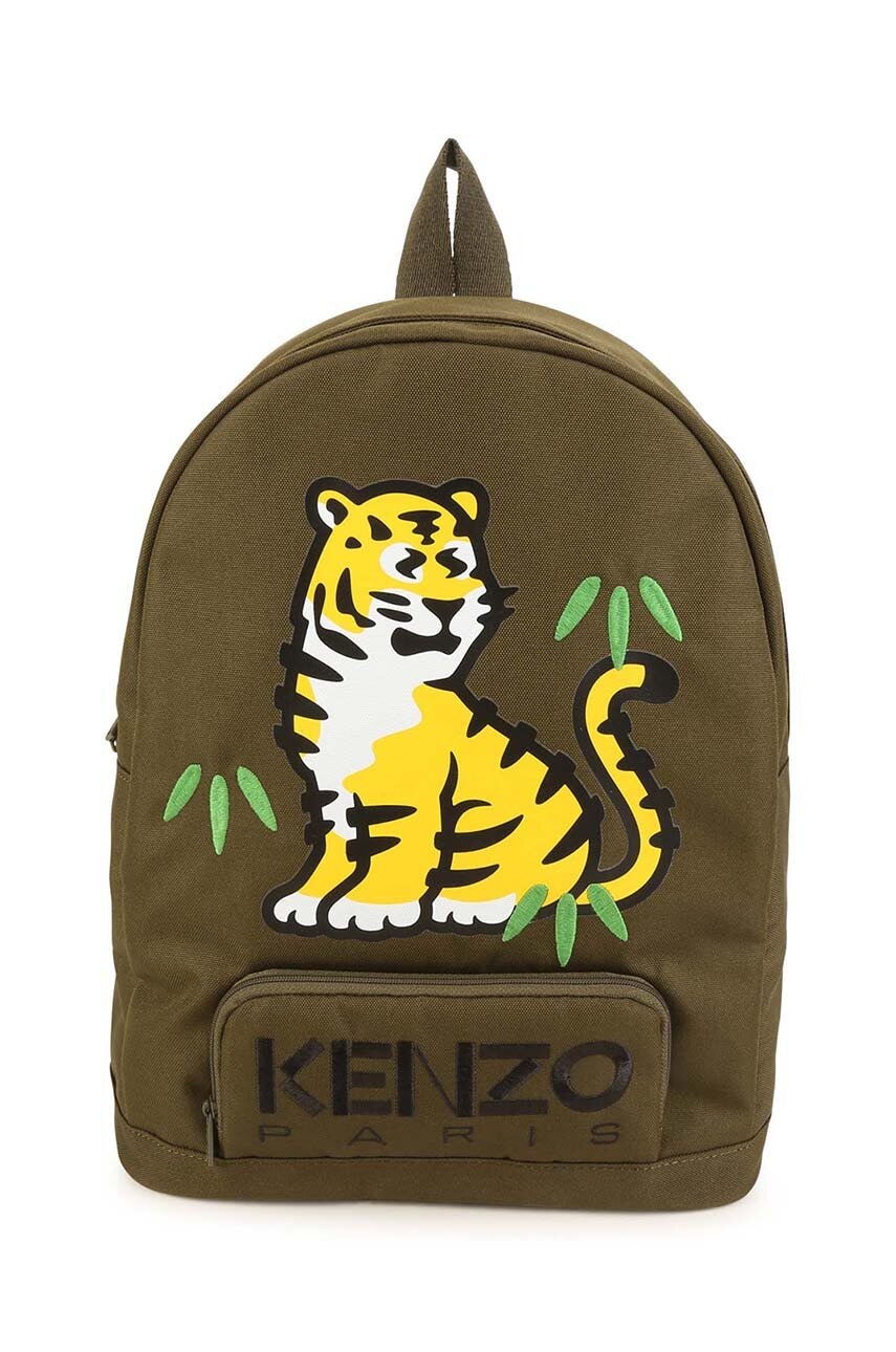Детский рюкзак Kenzo Kids цвет зелёный большой с принтом Детский рюкзак Kenzo Kids цвет зелёный большой с принтом