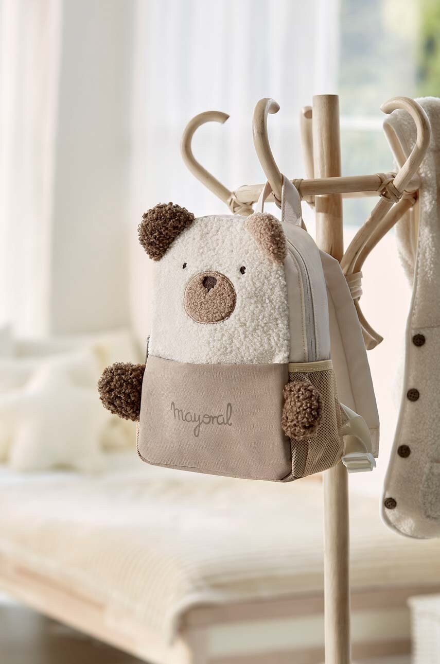 Детский рюкзак Mayoral Newborn цвет коричневый маленький узорный Детский рюкзак Mayoral Newborn цвет коричневый маленький узорный