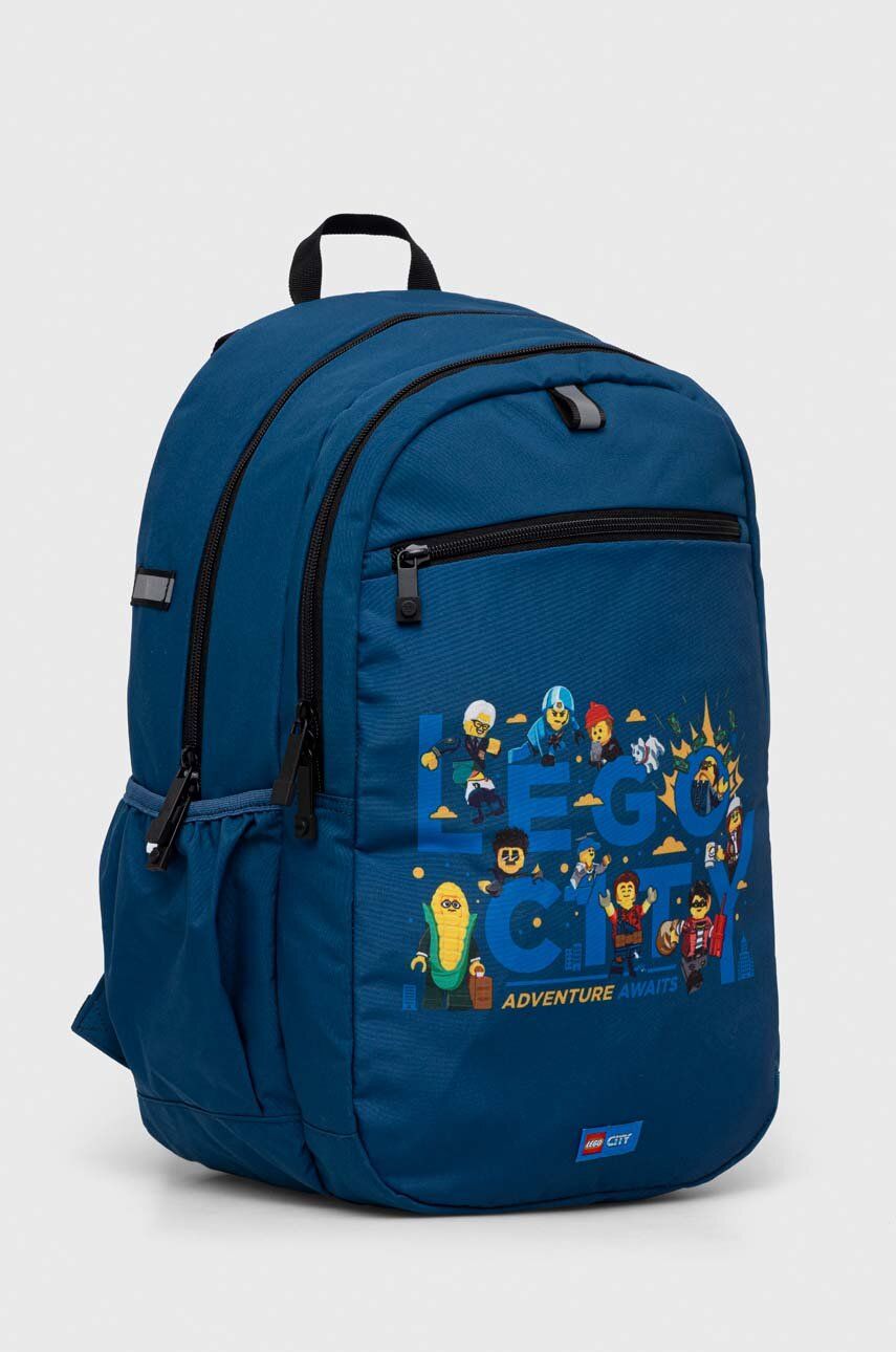 Детский рюкзак Lego цвет синий большой узорный