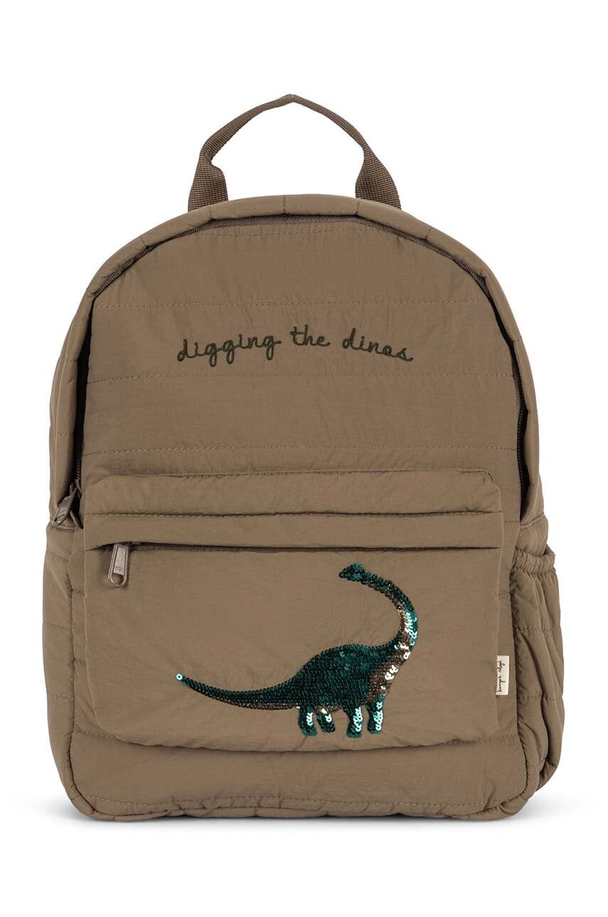 Детский рюкзак Konges Sløjd цвет коричневый большой с аппликацией Детский рюкзак Konges Sløjd цвет коричневый большой с аппликацией