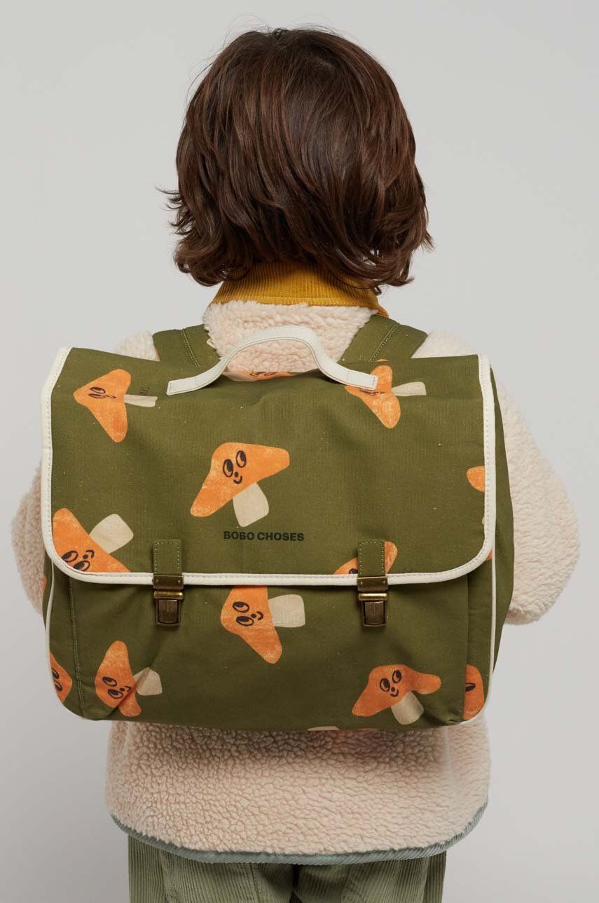 Dětský batoh Bobo Choses zelená barva, velký, vzorovaný - zelená - 100 % Organická bavlna