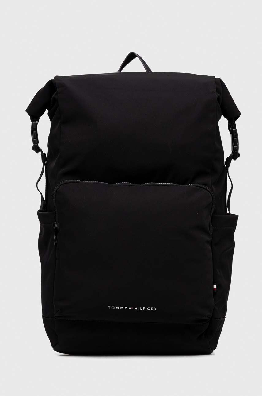 Batoh Tommy Hilfiger pánský, černá barva, velký, hladký - černá - Materiál č. 1: 100 % Polyester