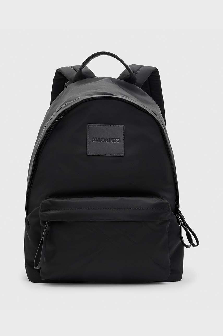 AllSaints rucsac CARABINER NYLON BACK barbati, culoarea negru, mare, neted