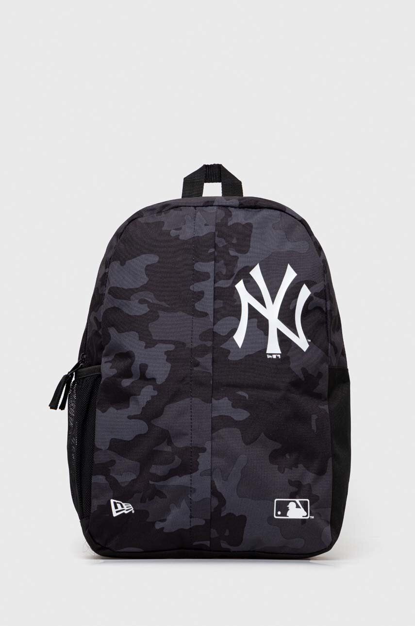 New Era rucsac culoarea gri, mare, modelator, NEW YORK YANKEES