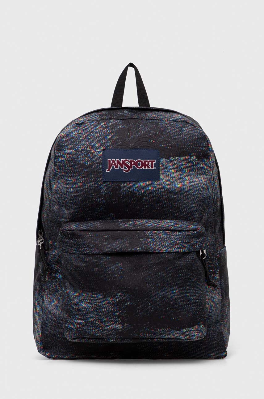 Levně Batoh Jansport černá barva, velký, vzorovaný