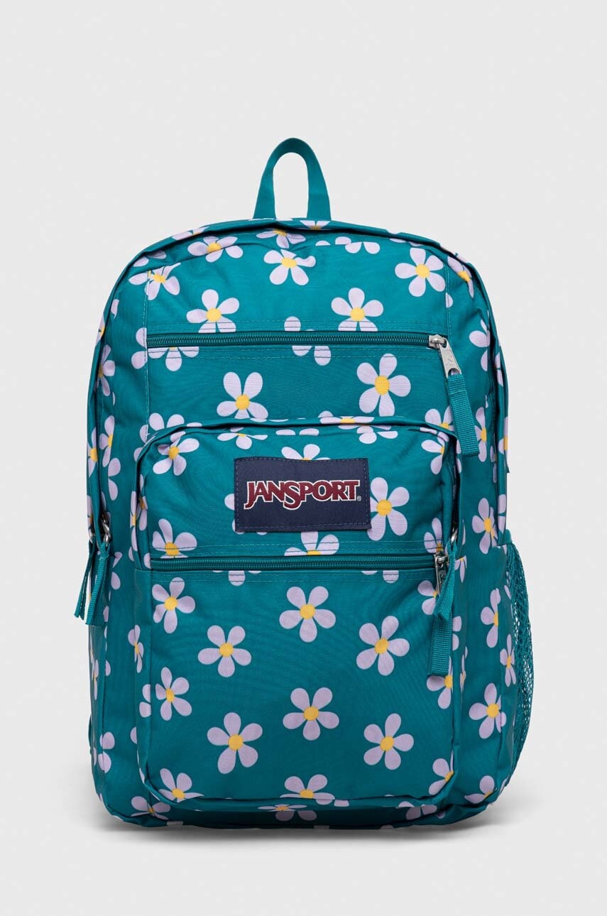 Levně Batoh Jansport zelená barva, velký, vzorovaný