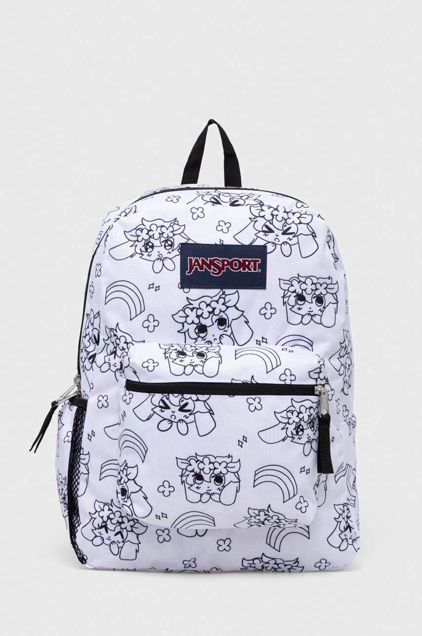 Batoh Jansport bílá barva, velký, vzorovaný