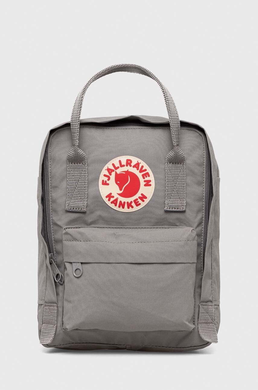 Fjallraven rucsac culoarea gri, mic, cu imprimeu