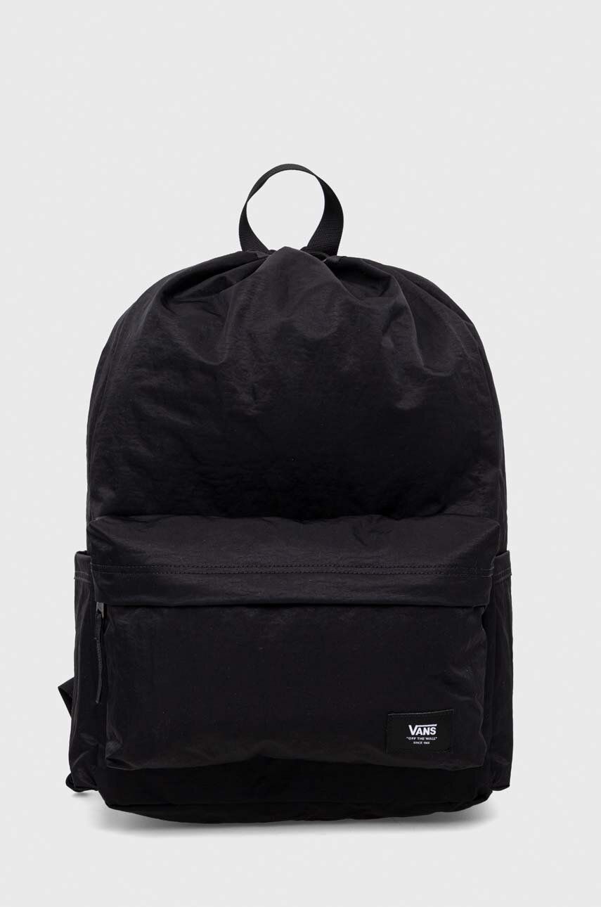 Batoh Vans černá barva, velký, hladký - černá - 100 % Nylon Podšívka: 100 % Polyester