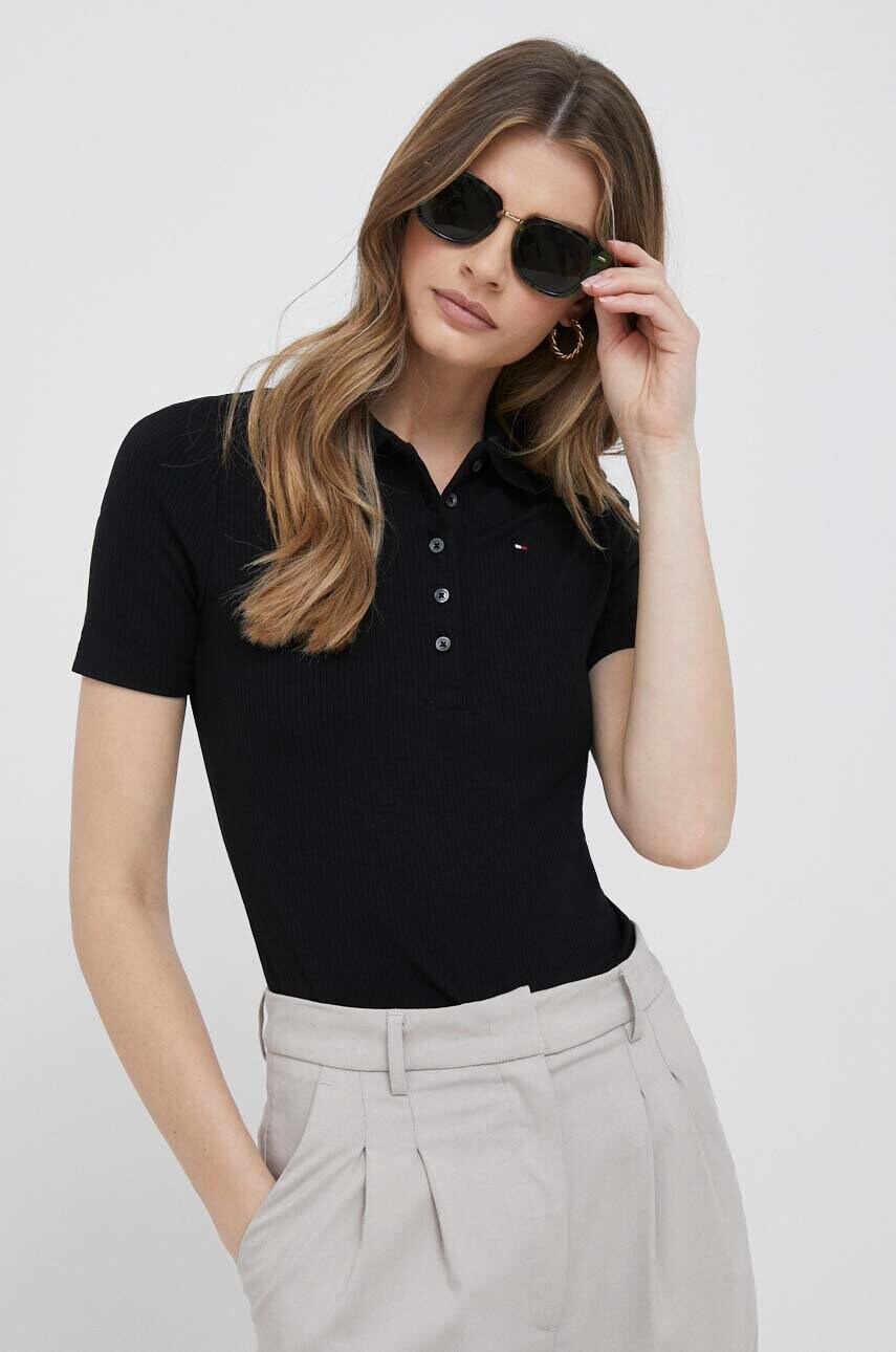 

Поло Tommy Hilfiger женская цвет чёрный