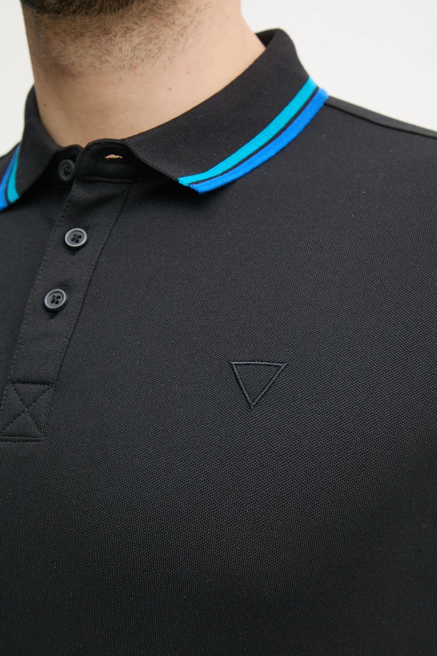 Πόλο Guess χρώμα: μαύρο φωτογραφία