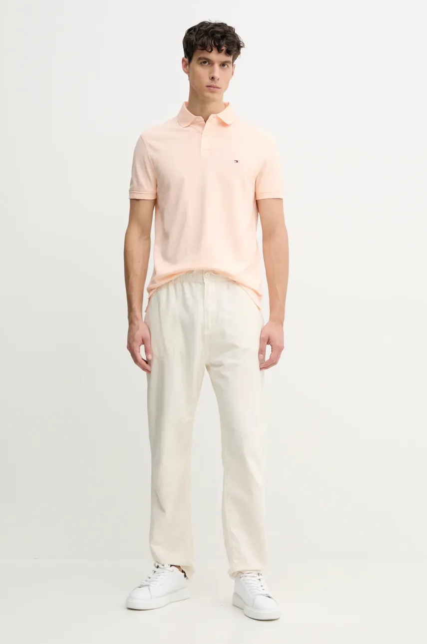 Поло Tommy Hilfiger мужское цвет оранжевый узорное MW0MW17770 Поло Tommy Hilfiger мужское цвет оранжевый узорное MW0MW17770