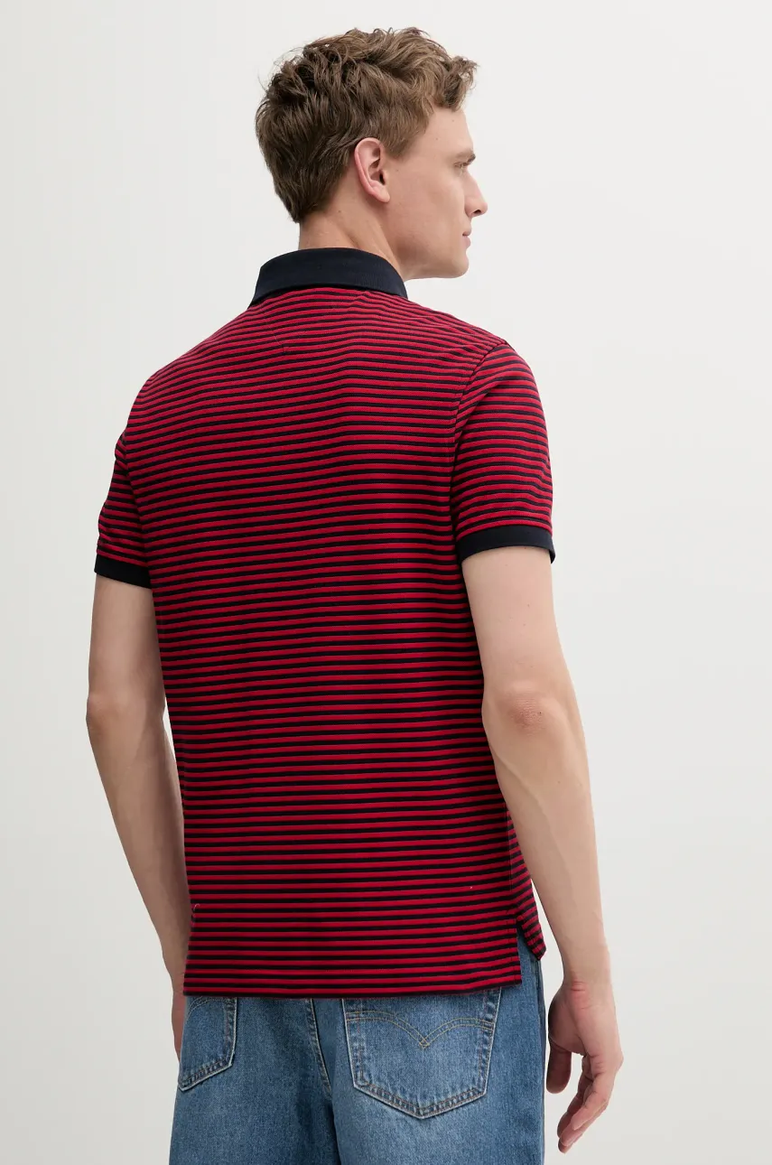 Поло Tommy Hilfiger мужское цвет бордовый узорное MW0MW17770 Поло Tommy Hilfiger мужское цвет бордовый узорное MW0MW17770