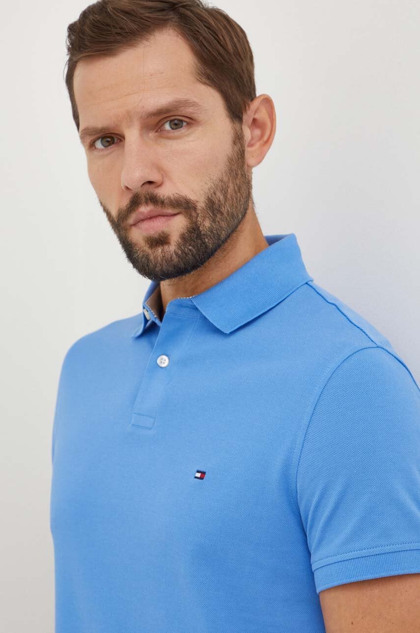 Πόλο Tommy Hilfiger χρώμα: μπλε, MW0MW17770 φωτογραφία