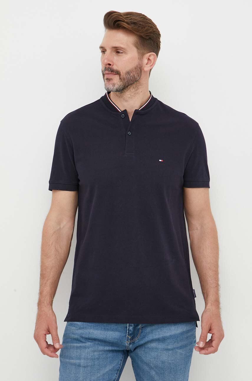 Bavlněné polo tričko Tommy Hilfiger tmavomodrá barva - námořnická modř -  100 % Bavlna