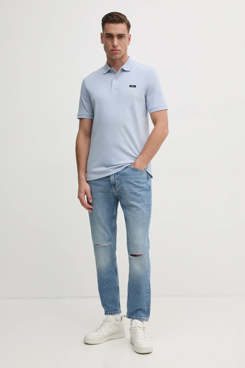 Поло Calvin Klein мужское однотонное K10K111196 Поло Calvin Klein мужское однотонное K10K111196