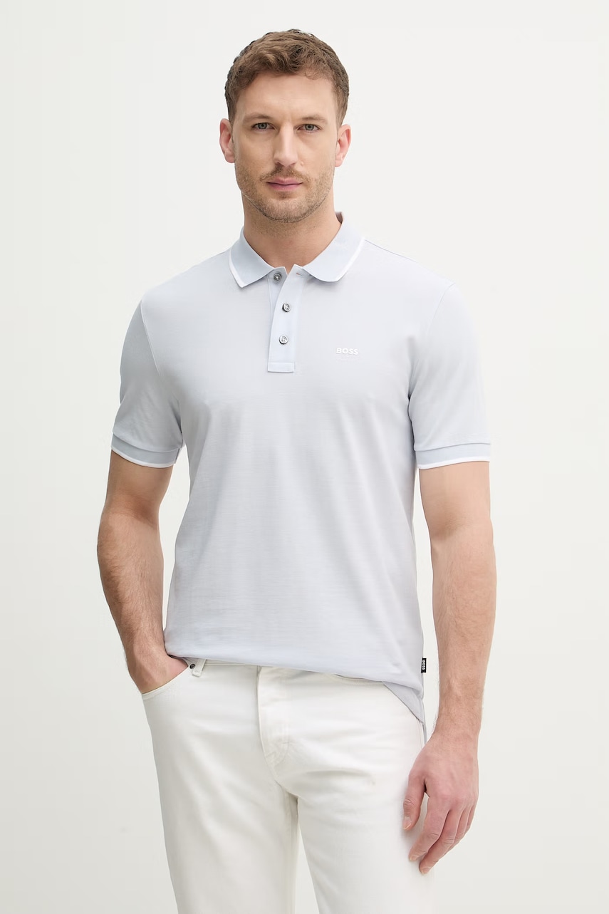 Βαμβακερό μπλουζάκι πόλο BOSS