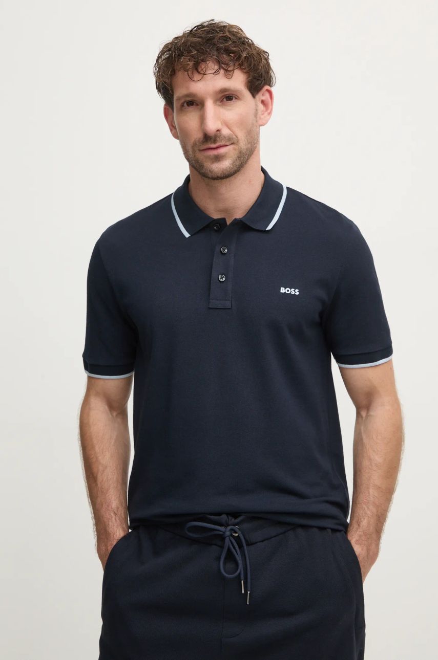 BOSS polo de bumbac neted, 50494697