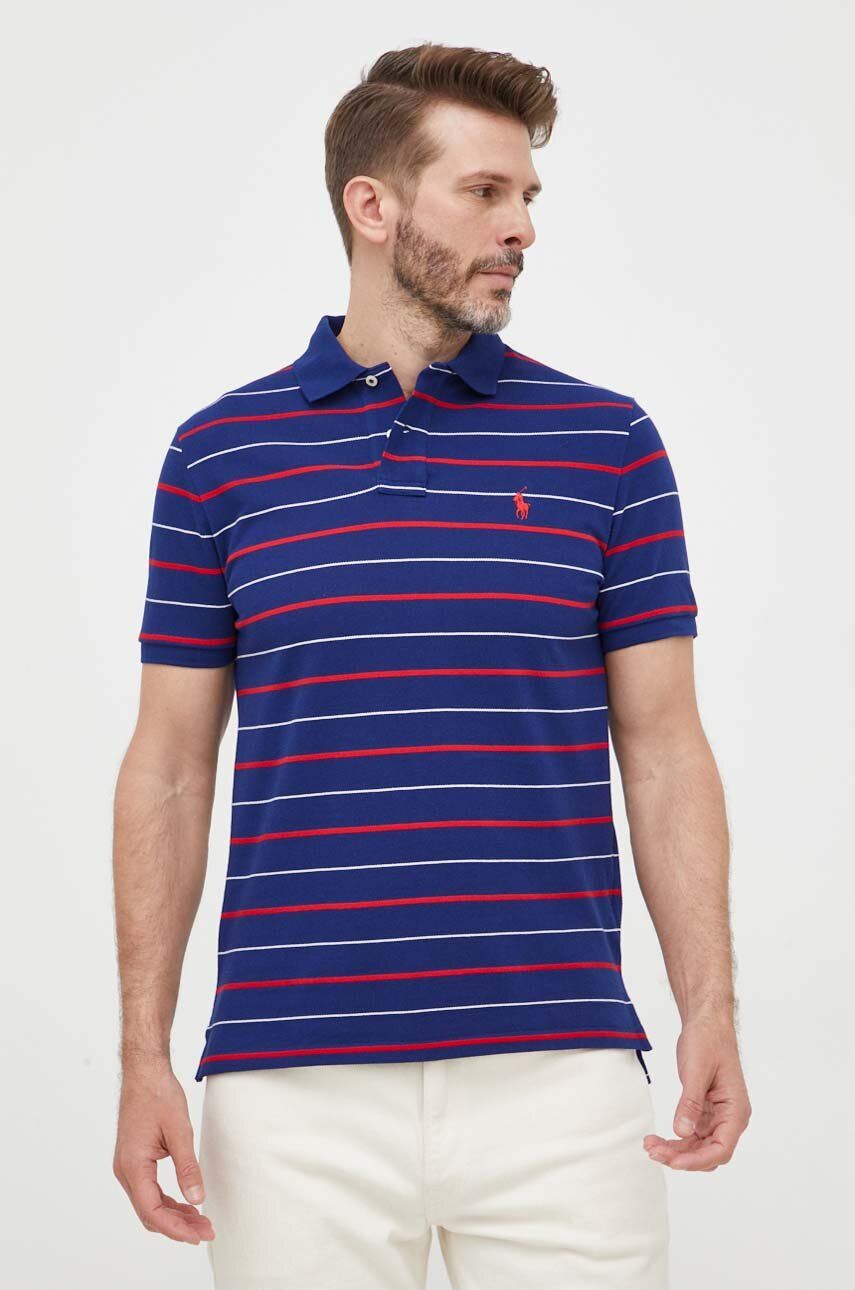 Levně Bavlněné polo tričko Polo Ralph Lauren tmavomodrá barva