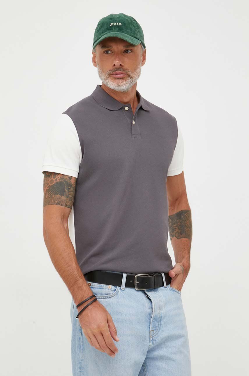 Bavlněné polo tričko Pepe Jeans Longford šedá barva - šedá -  100 % Bavlna