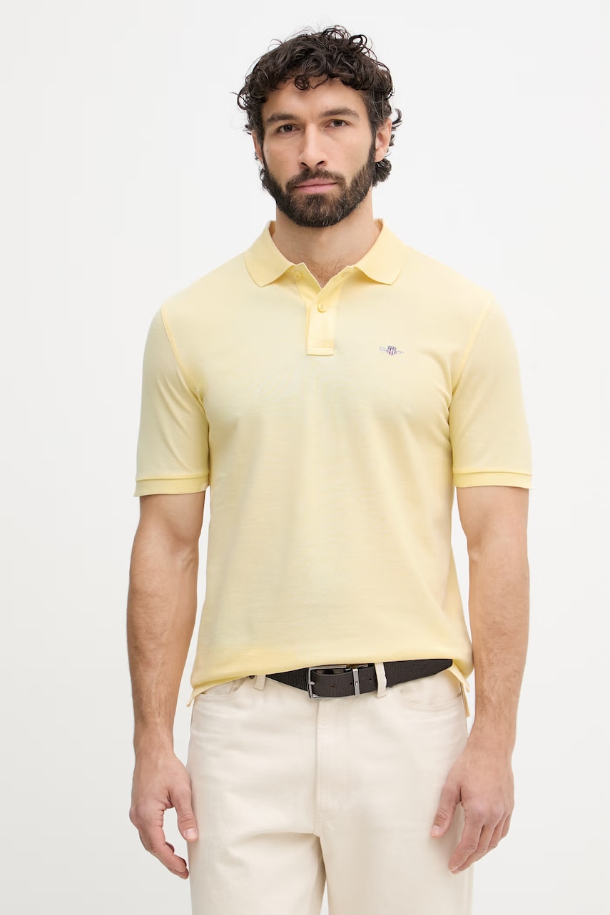 Gant πόλο ανδρικό βαμβακερό 2210. κίτρινο L,M,S,XL,XXL,XXXL
