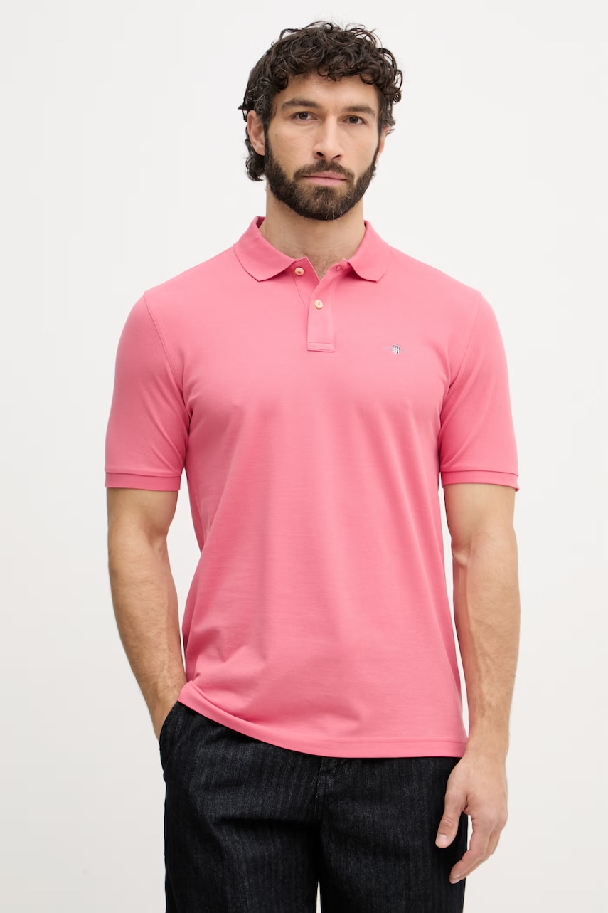 Gant πόλο ανδρικό βαμβακερό 2210. ροζ XL,L,XXXL,M,S,XXL