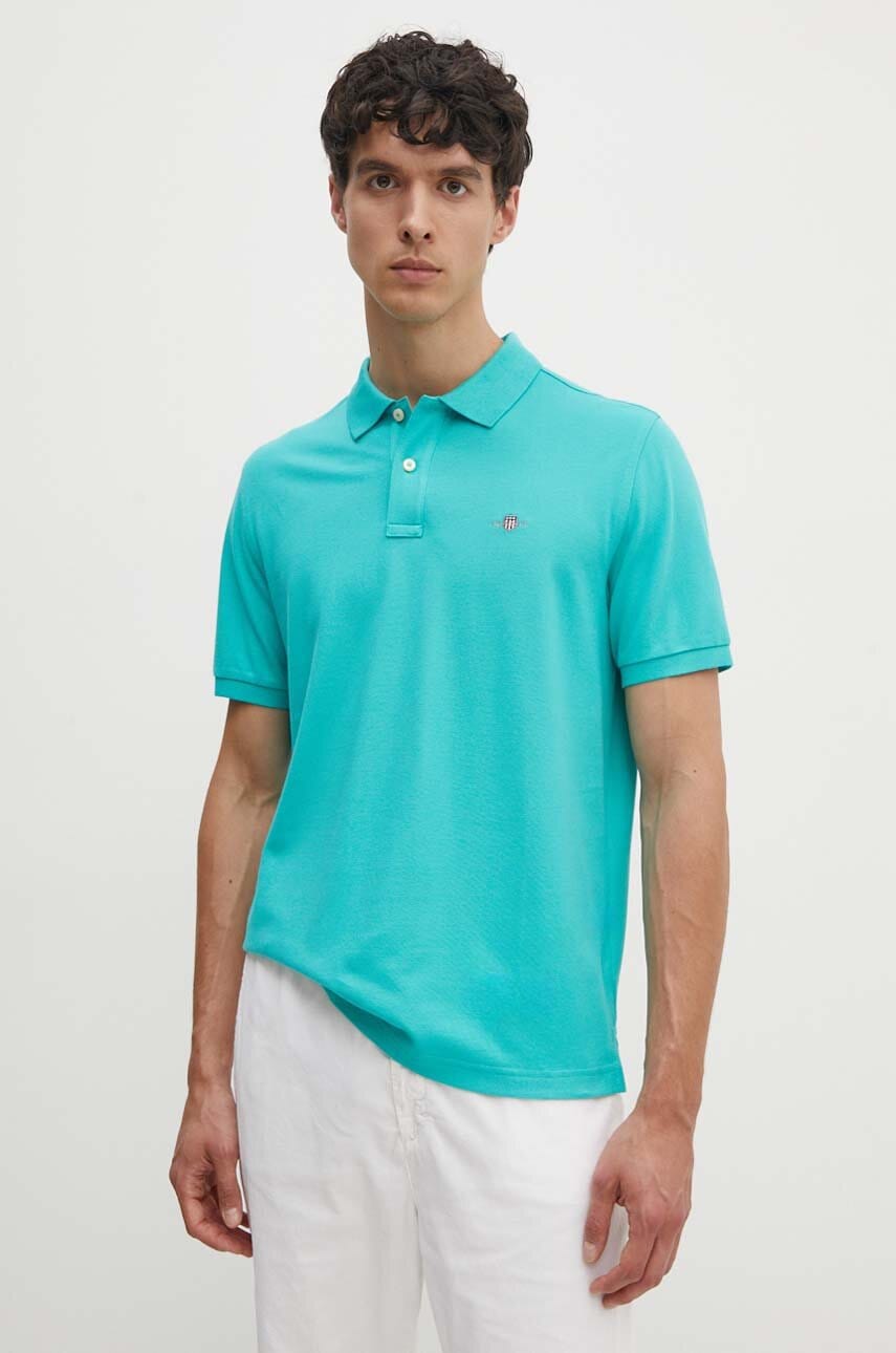 Gant polo de bumbac culoarea negru, neted