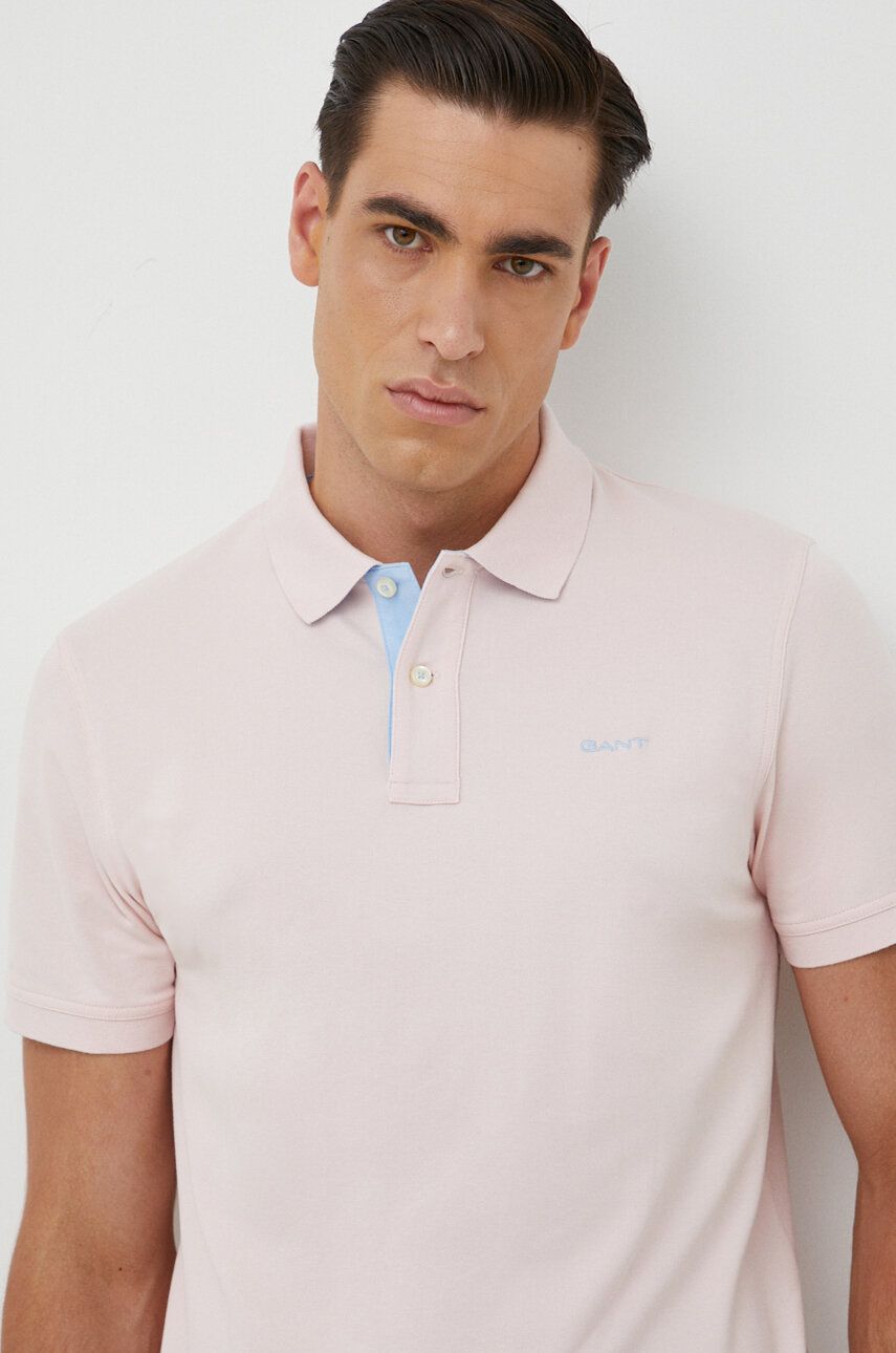 Polo tričko Gant růžová barva - růžová - 96 % Bavlna