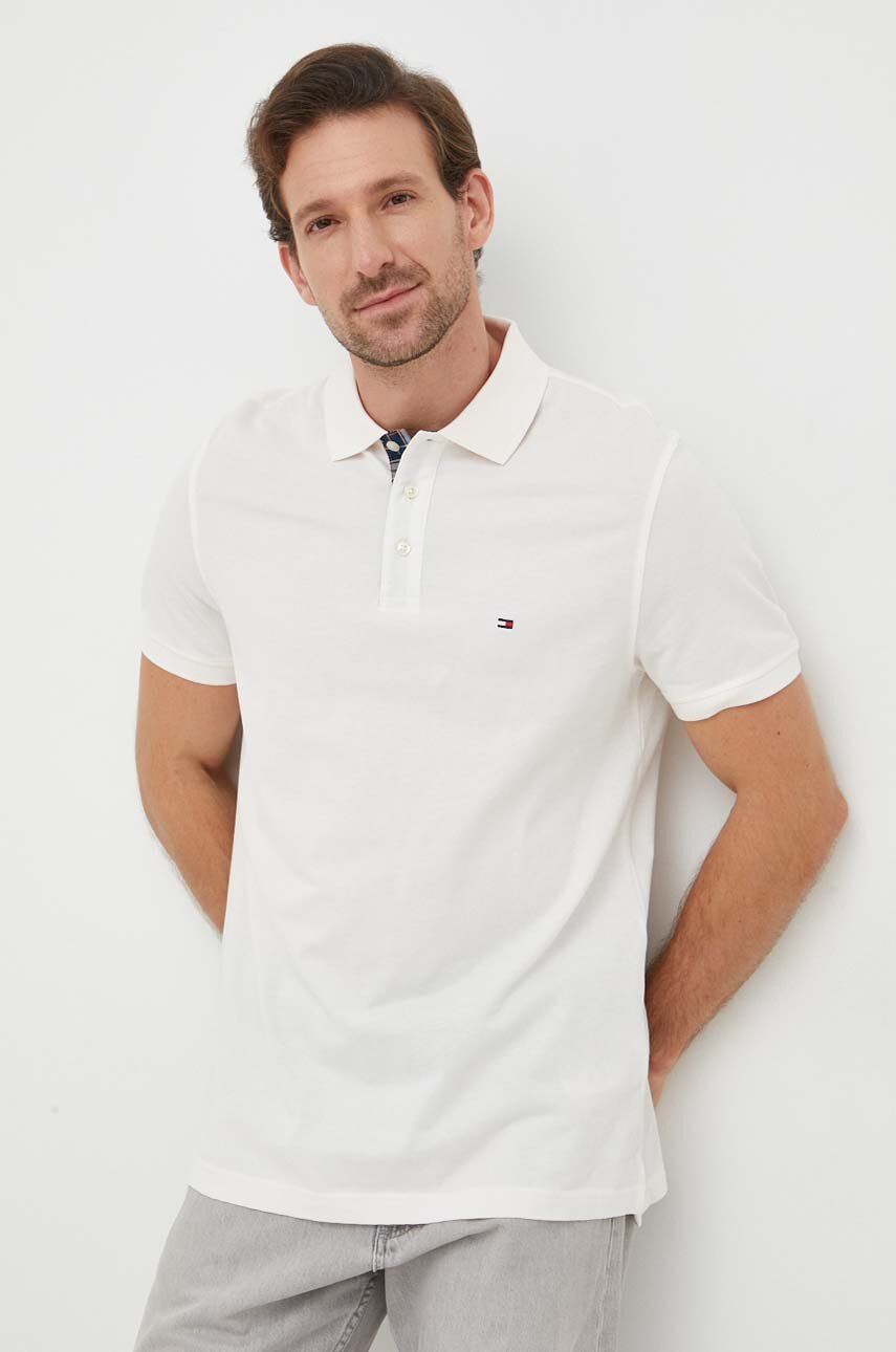 Bavlněné polo tričko Tommy Hilfiger béžová barva - béžová - 100 % Bavlna