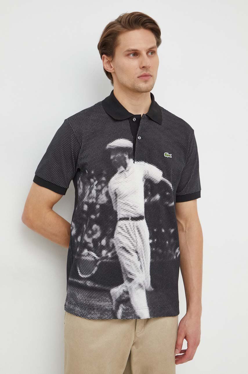 E-shop Bavlněné polo tričko Lacoste černá barva