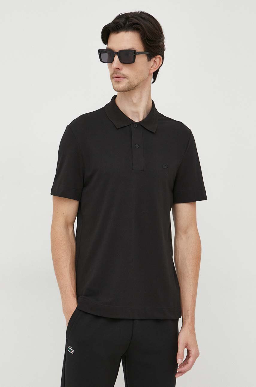 Polo tričko Lacoste černá barva - černá - 63 % Bavlna
