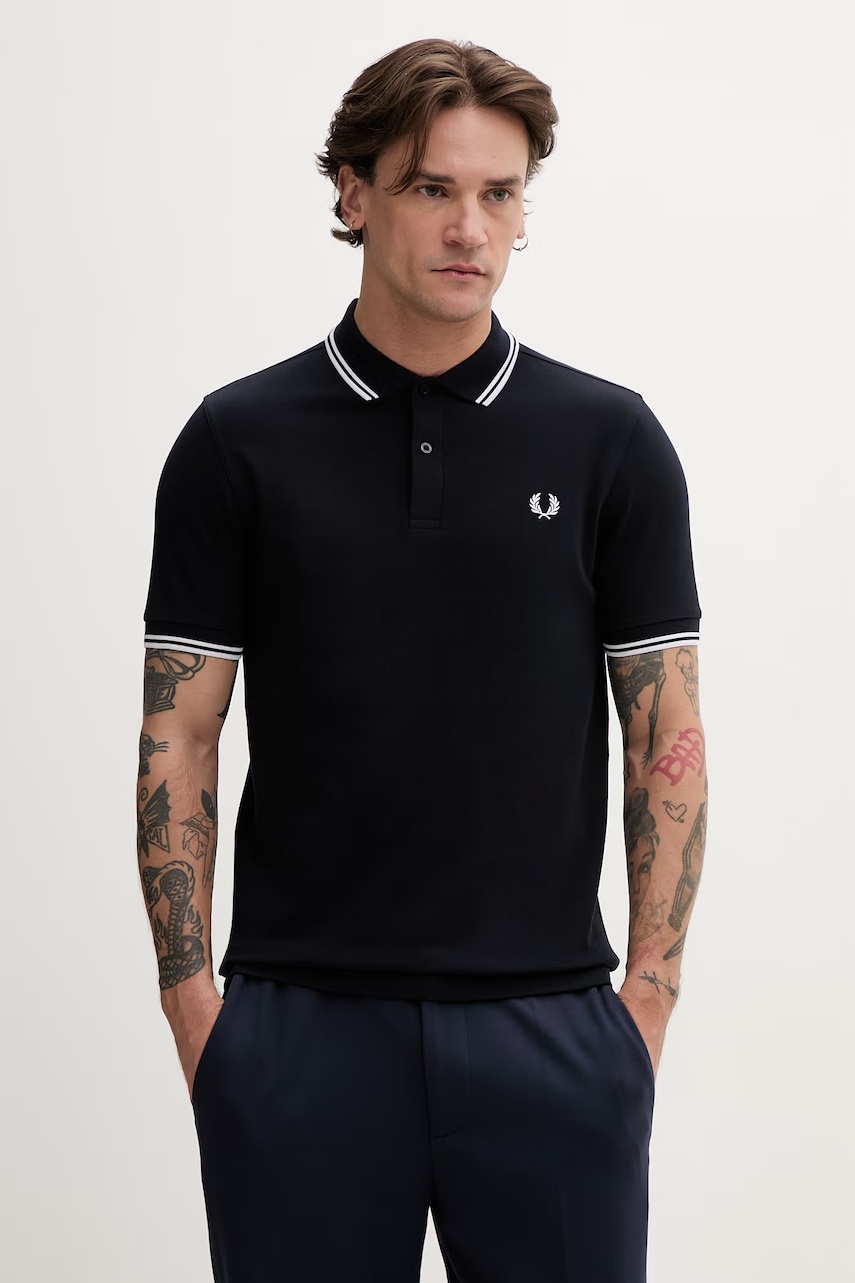Βαμβακερό μπλουζάκι πόλο Fred Perry