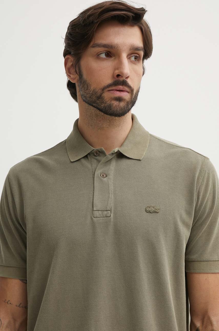 Lacoste polo de bumbac culoarea verde, neted, PH3450 S0I