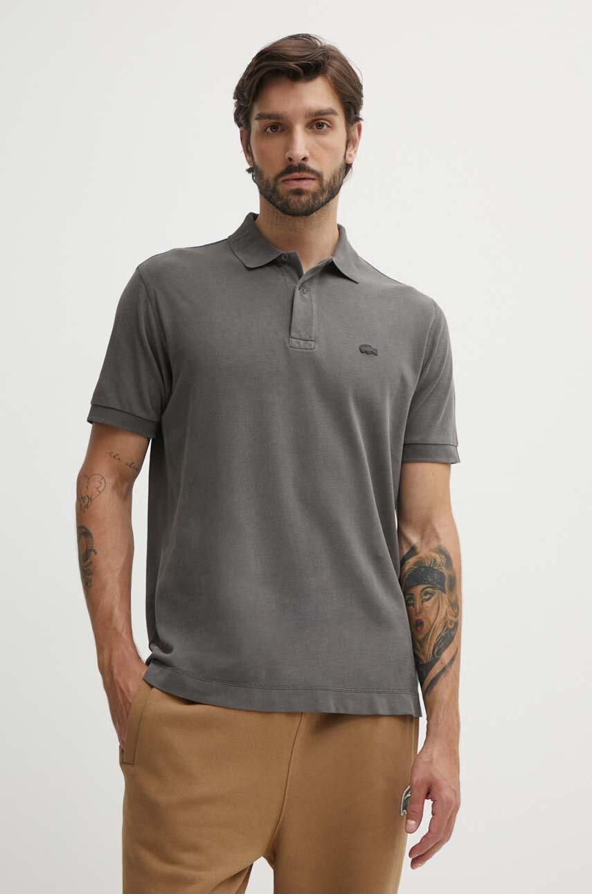 Lacoste polo de bumbac culoarea gri, uni, PH3450 S0I