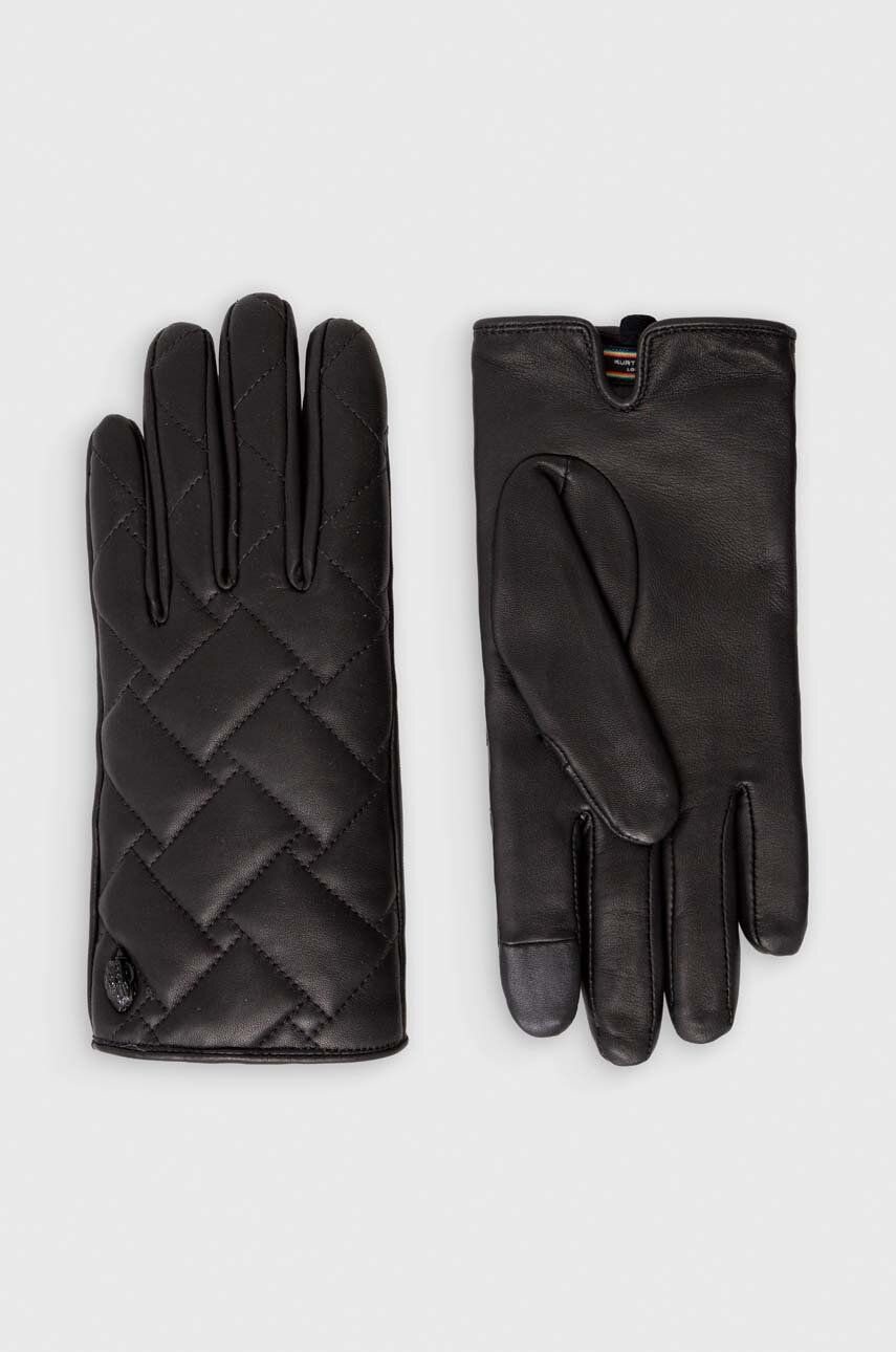 Kožené rukavice Kurt Geiger London dámské, černá barva