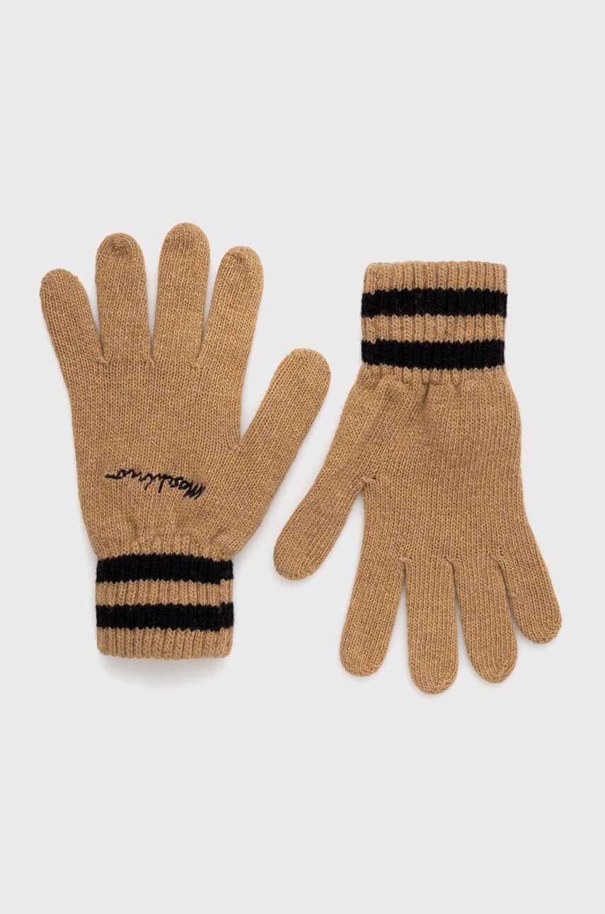 Levně Vlněné rukavice Moschino béžová barva