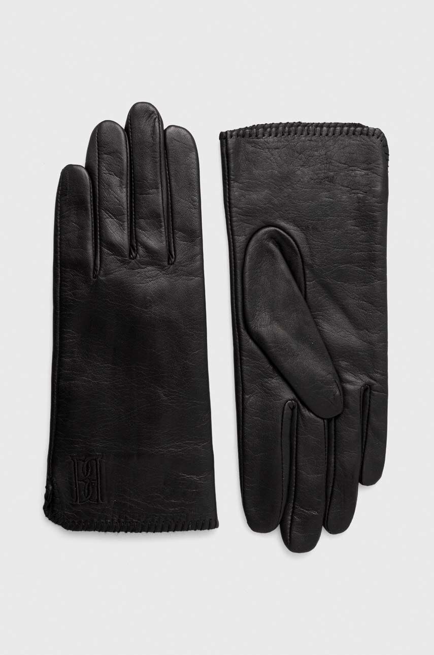Kožené rukavice By Malene Birger dámské, černá barva - černá - Hlavní materiál: 100 % Ovčí kůže