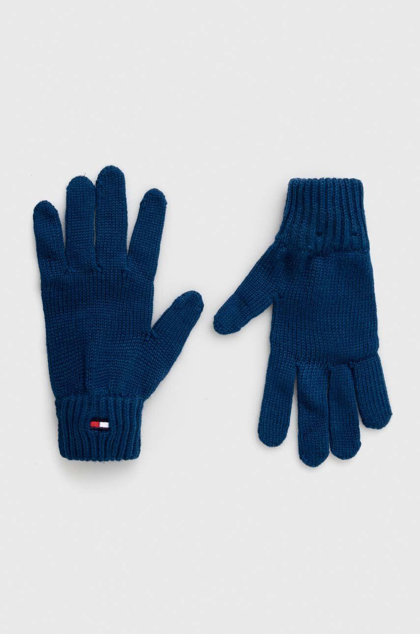 Dětské rukavice Tommy Hilfiger tmavomodrá barva - námořnická modř - 50 % Akryl