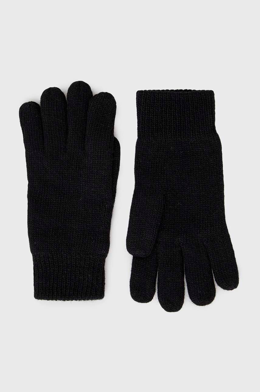 Barbour manusi de lana Carlton culoarea negru