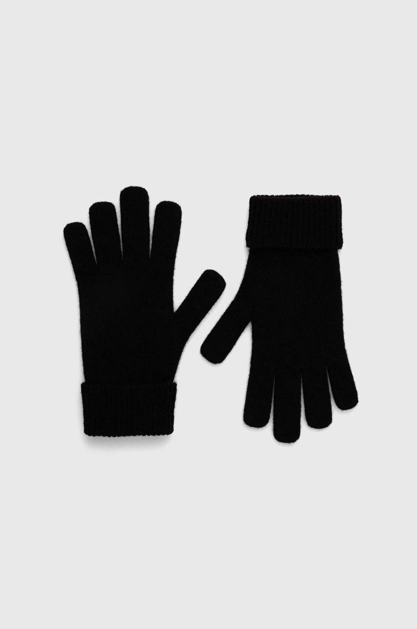 Vlnené rukavice United Colors of Benetton čierna farba