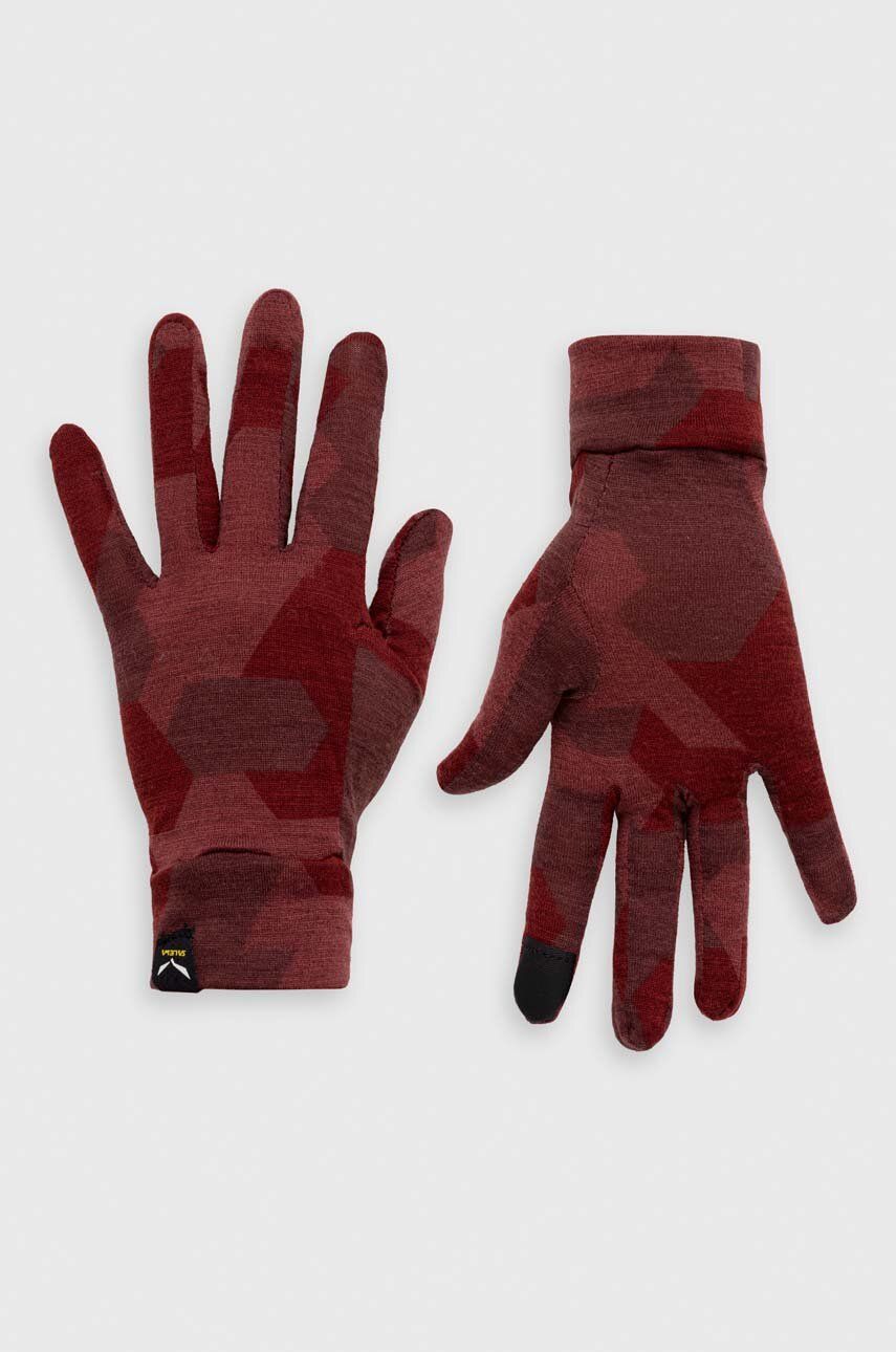 Salewa manusi Cristallo Merino culoarea bordo