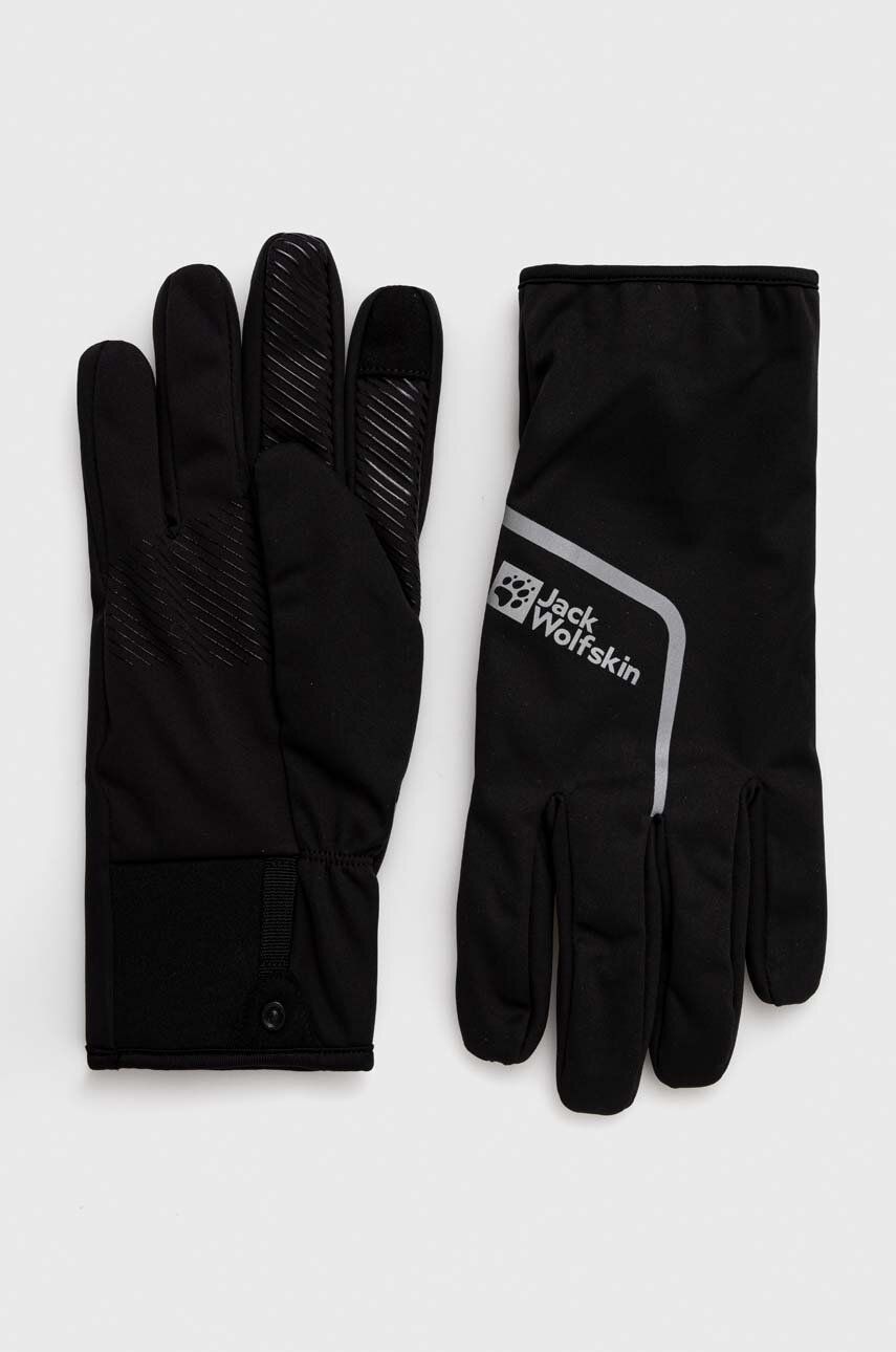 Cyklistické rukavice Jack Wolfskin MOROBBIA LIGHT černá barva - černá - Materiál č. 1: 100 % Polyest