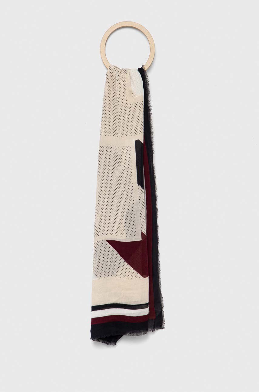 Šátek Tommy Hilfiger béžová barva - béžová -  60 % Bavlna