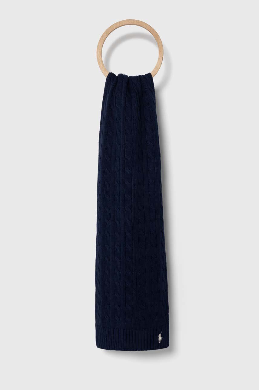 Levně Bavlněný šátek Polo Ralph Lauren tmavomodrá barva, hladký