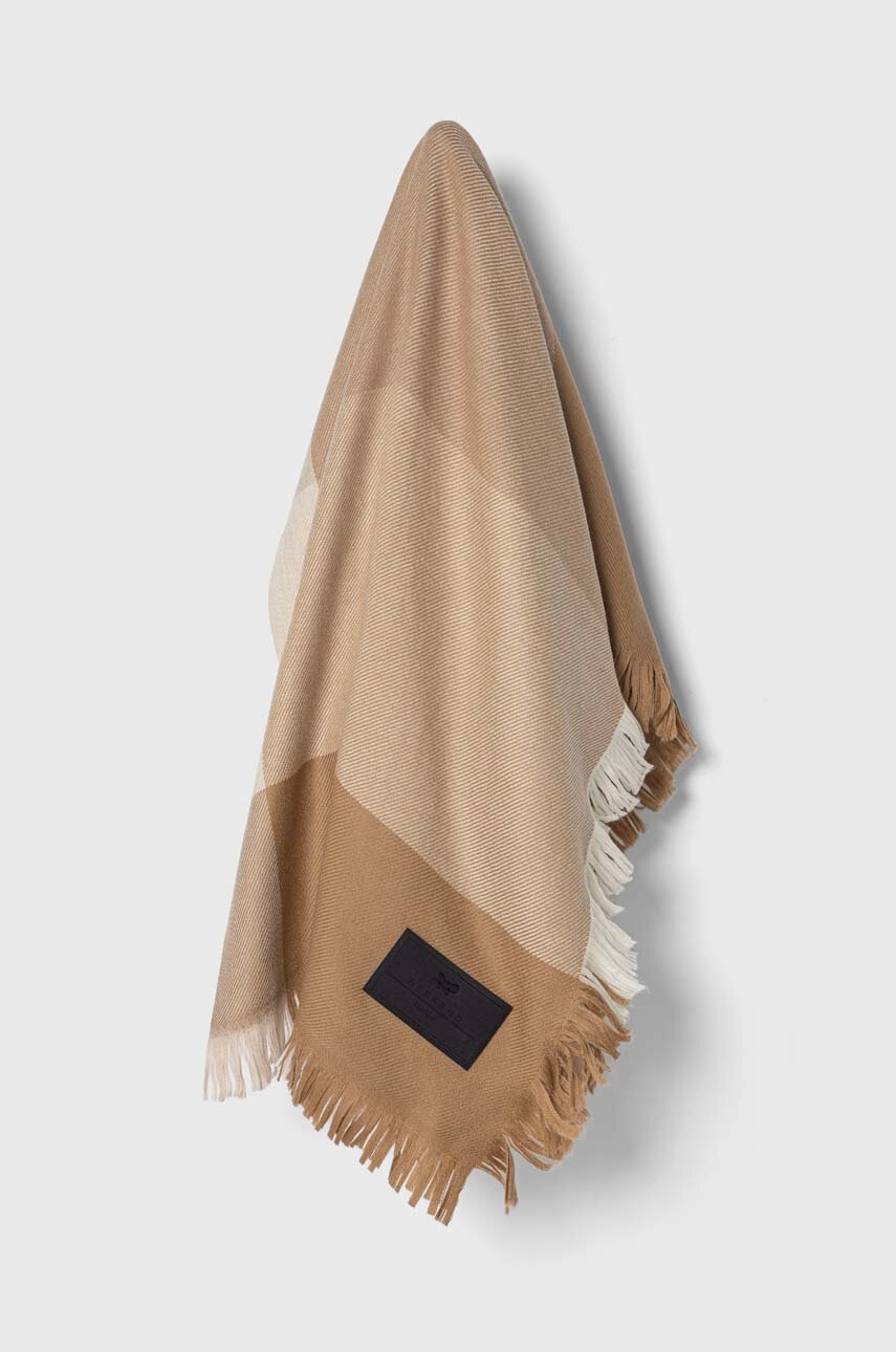 

Вовняна хустка Weekend Max Mara колір коричневий візерунок