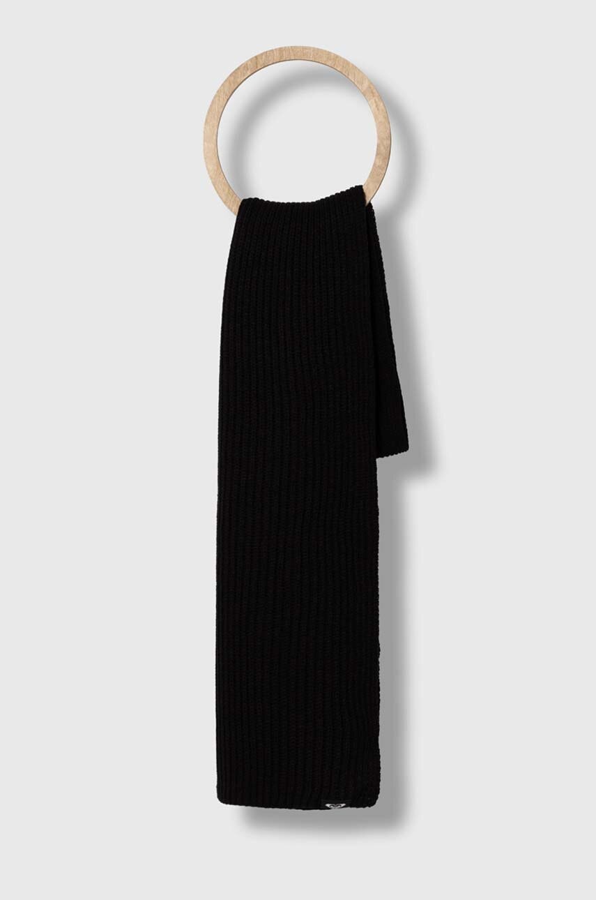 Roxy fular femei, culoarea negru, neted Roxy fular femei, culoarea negru, neted