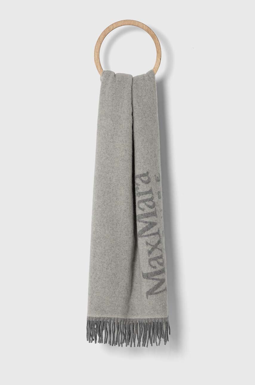 

Шерстяной шарф Max Mara Leisure цвет серый однотонный