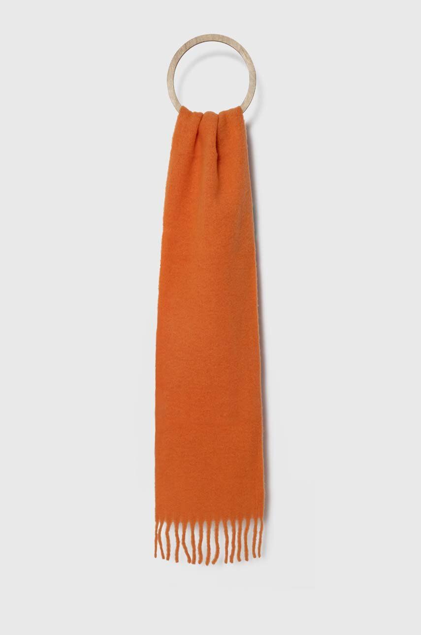 Vlněná šála American Vintage oranžová barva - oranžová - 72 % Vlna